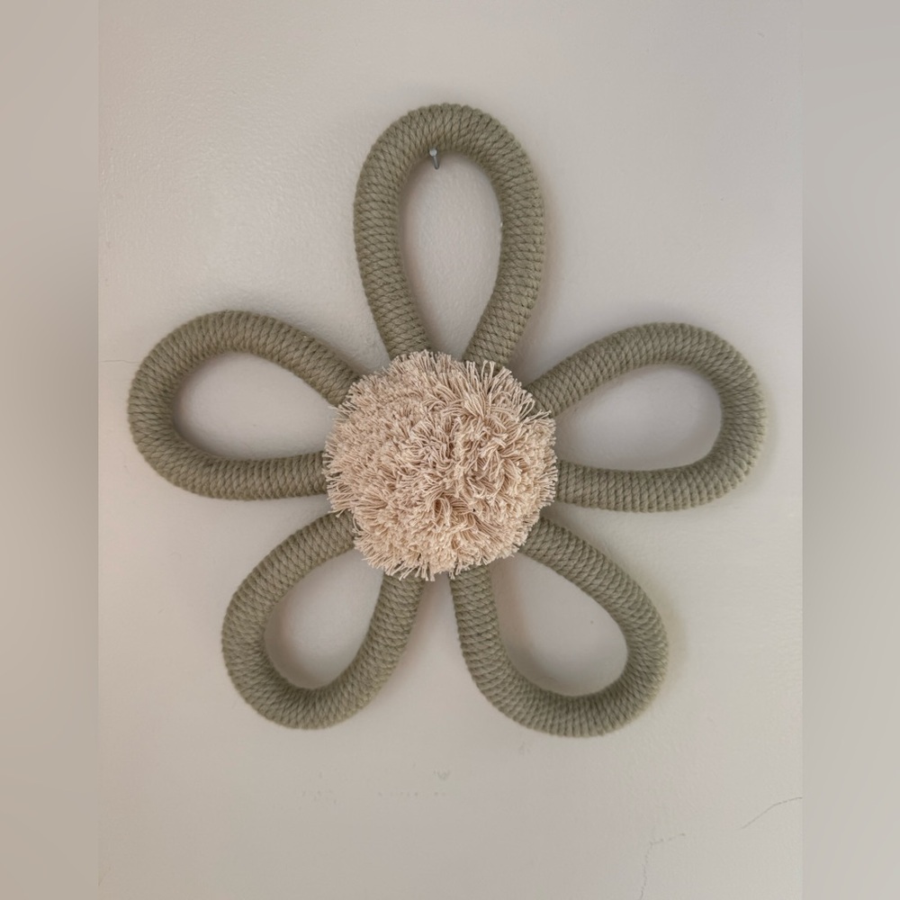 Handcrafted Floral Wall Decor Set - Green, Yellow, Cream for Girls Nursery - Picture 4 of 5